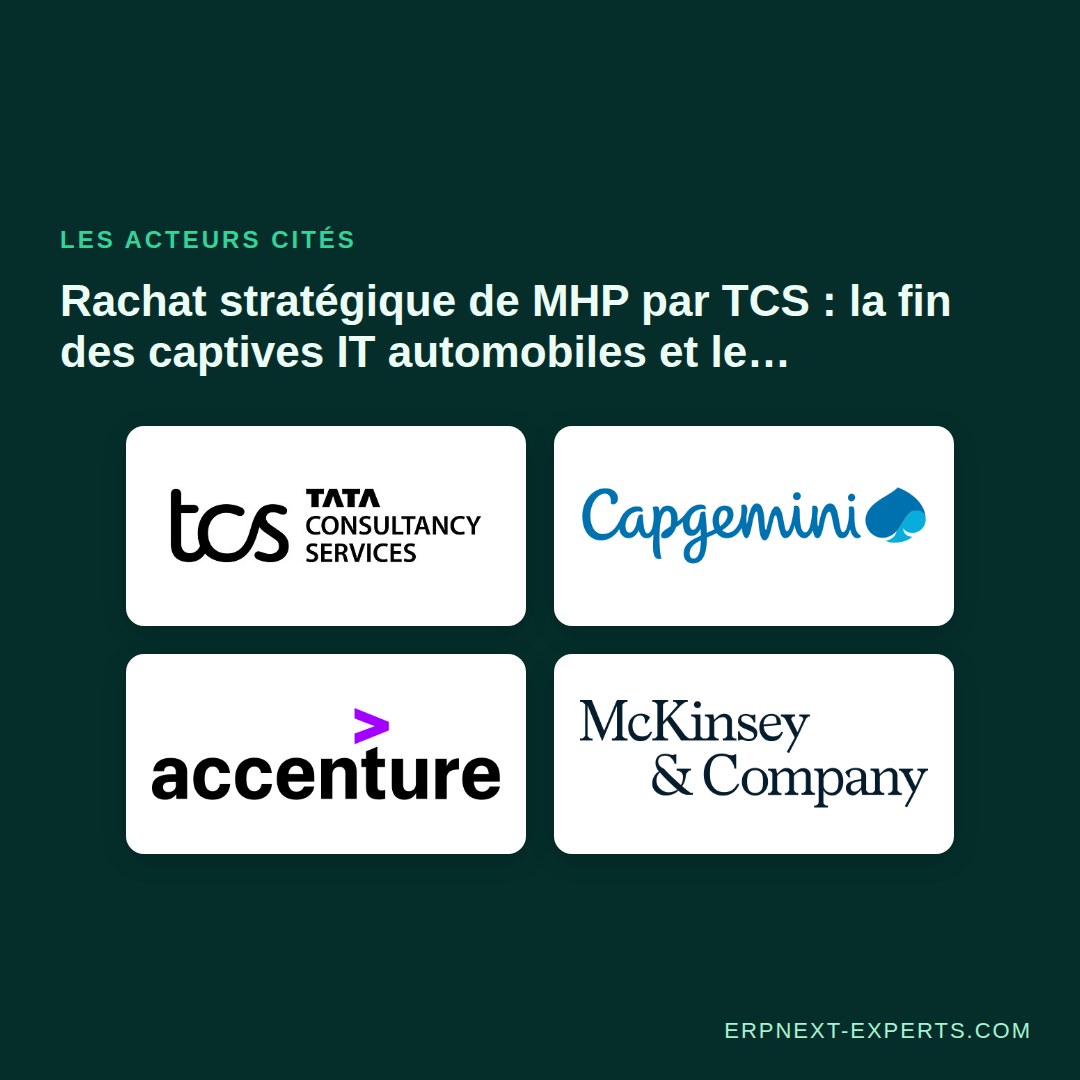Les acteurs cités dans l'article : Tata Consultancy Services, Capgemini, Accenture, McKinsey & Company